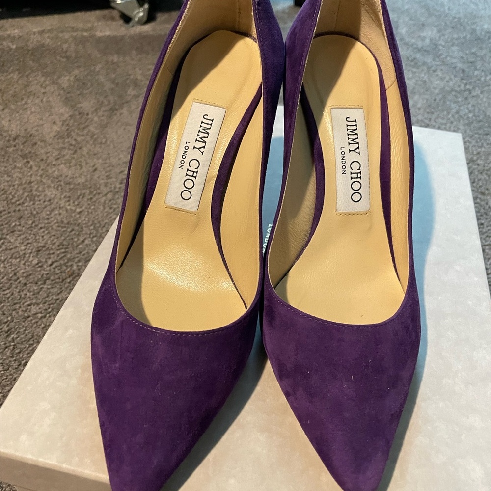 Jimmy Choo Elegant Suede Purple Heels